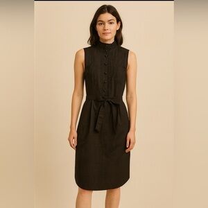 Willow Navy Pleated Button-Up Midi Dress. Size-2